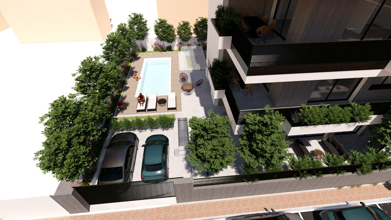 piano terra con giardino e piscina privata